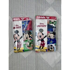 2 New Packs Disney Junior Mickey Little Boys  Brief Underwear Size 4